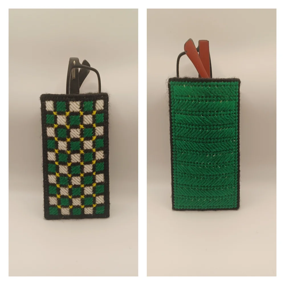 Green and Black Woven Phone Case